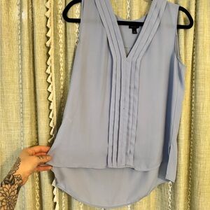 Ann Taylor Light Blue V-Neck Blouse